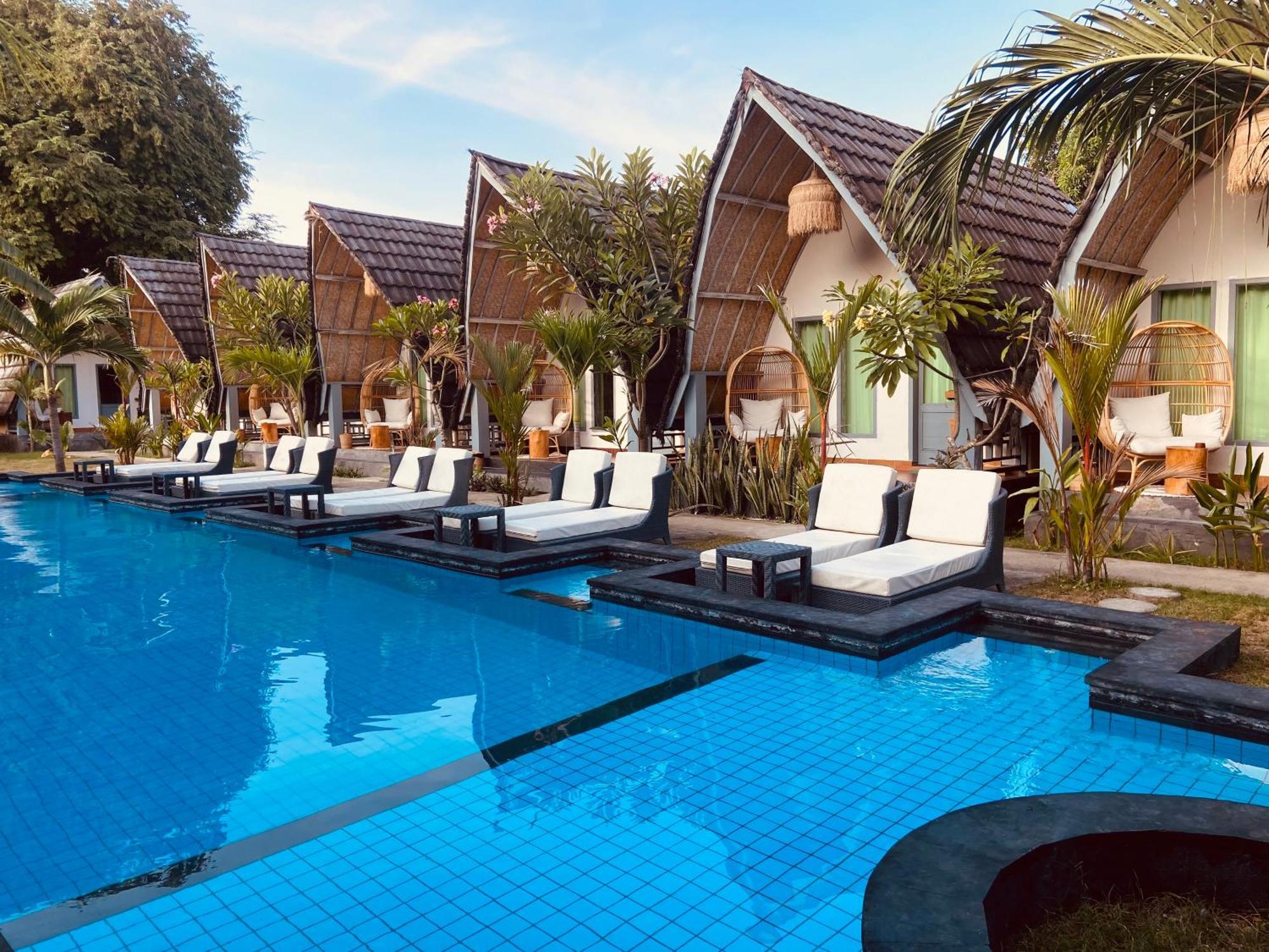 Pink Flamingo Hotel Gili Air Bagian luar foto